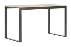 Bureau d'ordinateur bois clair et métal noir Simply