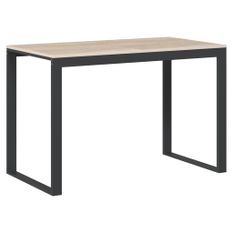 Bureau d'ordinateur Noir et chêne 110x60x73 cm 2