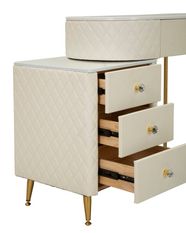Bureau de lit sharon blanc avec tabouret 120x40x75 cm (taille du tabouret ø36x39)