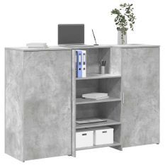 Bureau de réception gris béton 155x50x103,5cm bois d'ingénierie