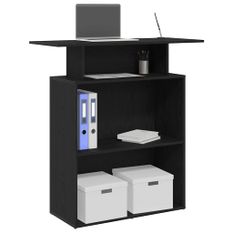 Bureau de réception noir 100x40x104 cm bois d'ingénierie