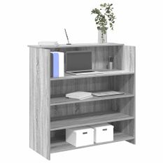 Bureau de réception sonoma gris 100x50x103,5 cm bois ingénierie
