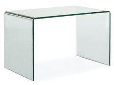 Bureau design verre transparent Angela 120 cm