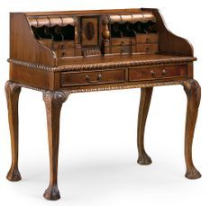 Bureau en bois massif marron 10 tiroir VERSAILLES 105 cm