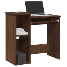 Bureau et étagères chêne marron 84x40x78 cm bois d'ingénierie