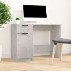 Bureau Gris béton 100x50x75 cm Bois d'ingénierie