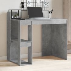 Bureau gris béton 103,5x56,5x94 cm bois d'ingénierie