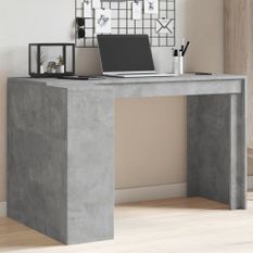 Bureau gris béton 123,5x73,5x75 cm bois d'ingénierie