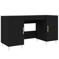 Bureau noir 140x50x75 cm bois d'ingénierie