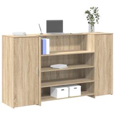 Bureau réception chêne sonoma 180x50x103,5 cm bois d'ingénierie