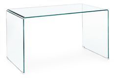 Bureau design en verre transparent Iris 126 cm