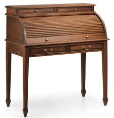 Bureau secrétaire en bois d'acajou marron CASTLE - Style colonial