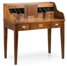 Bureau secrétaire en bois d'acajou massif FALKANE