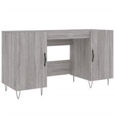 Bureau sonoma gris 140x50x75 cm bois d'ingénierie