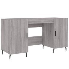 Bureau sonoma gris 140x50x75 cm bois d'ingénierie