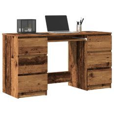 Bureau vieux bois 140x50x77 cm bois d'ingénierie