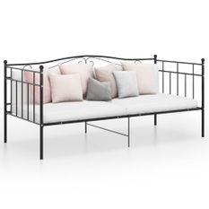 Cadre de canapé-lit Noir Métal 90x200 cm