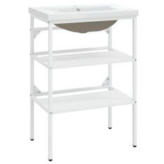 Cadre de lavabo de salle de bain vasque à encastrer Blanc Fer