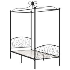 Lit à baldaquin Noir Métal 100 x 200 cm