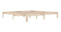 Cadre de lit à lattes en bois massif naturel Dova - Robuste et confortable