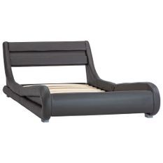 Lit avec LED Gris Similicuir 100 x 200 cm