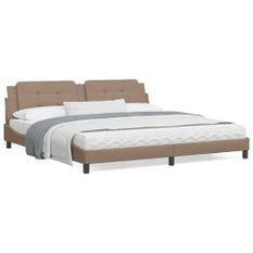 Cadre de lit avec lumières LED cappuccino 200x200 cm similicuir