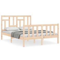 Cadre de lit avec tête de lit 140x200 cm bois massif