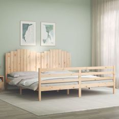 Cadre de lit avec tête de lit 200x200 cm bois massif