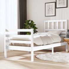 Cadre de lit Blanc 75x190 cm Petit simple Bois massif