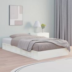 Cadre de lit Blanc 75x190 cm Petit simple Bois massif