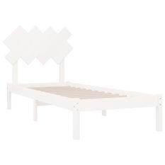 Lit Blanc 90x190 cm Simple Bois massif