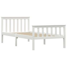 Lit Blanc Bois de pin massif 100 x 200 cm