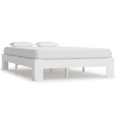 Cadre de lit Blanc Bois de pin massif 120 x 200 cm 4