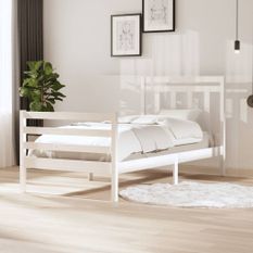 Cadre de lit Blanc Bois massif 100x200 cm