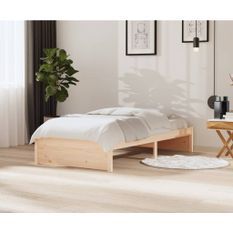 Cadre de lit Blanc Bois massif 100x200 cm