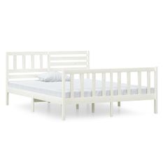 Lit Blanc Bois massif 120x190 cm Petit Double 4