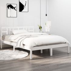 Lit Blanc Bois massif 120x200 cm 3