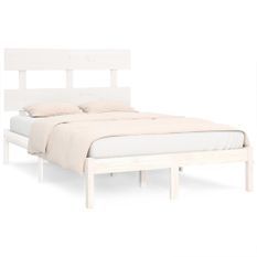 Lit Blanc Bois massif 140x190 cm