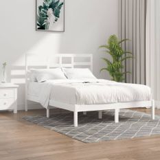 Cadre de lit Blanc Bois massif 160x200 cm