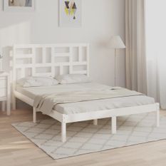 Cadre de lit Blanc Bois massif 160x200 cm