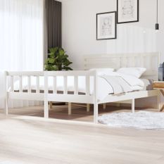 Cadre de lit Blanc Bois massif 180x200 cm Super King