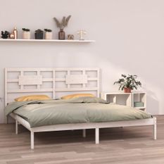 Cadre de lit Blanc Bois massif 180x200 cm Super King