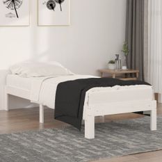 Lit Blanc Bois massif 75x190 cm Petit simple 3