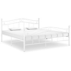 Cadre de lit Blanc Métal 160x200 cm