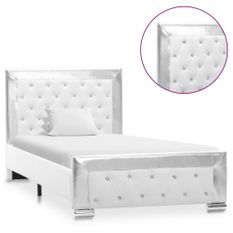 Lit Blanc Similicuir 90 x 200 cm 9