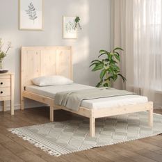 Cadre de lit bois de pin massif 75x190 cm petit simple