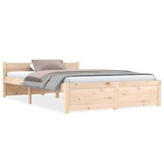 Cadre de lit bois massif 120x190 cm petit double