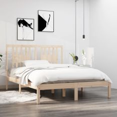 Cadre de lit bois massif 120x190 cm petit double