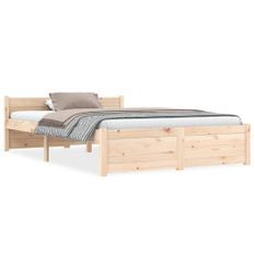 Cadre de lit bois massif 135x190 cm double