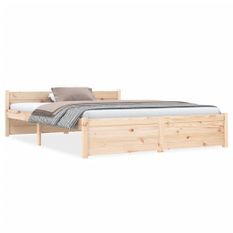 Cadre de lit Bois massif 140x190 cm